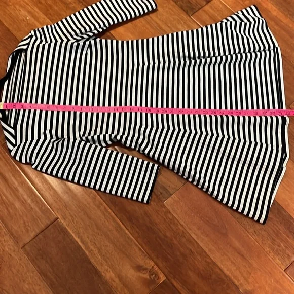 Kate Spade Brook Street black and white striped 3/4 sleeved dress size medium - Picture 6 of 10